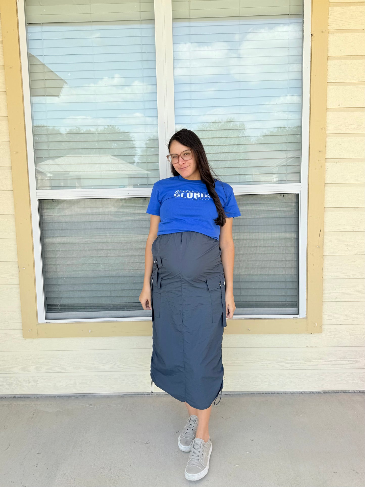Cargo Midi Skirt in Grey