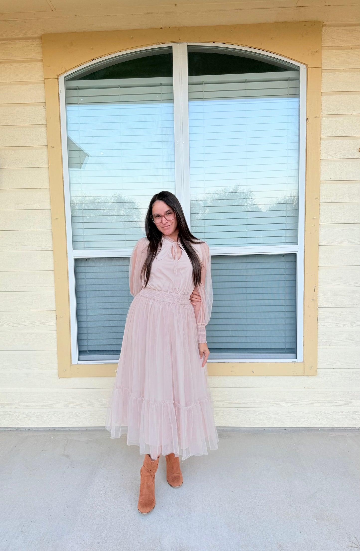 Deyli Lace Dress Beige