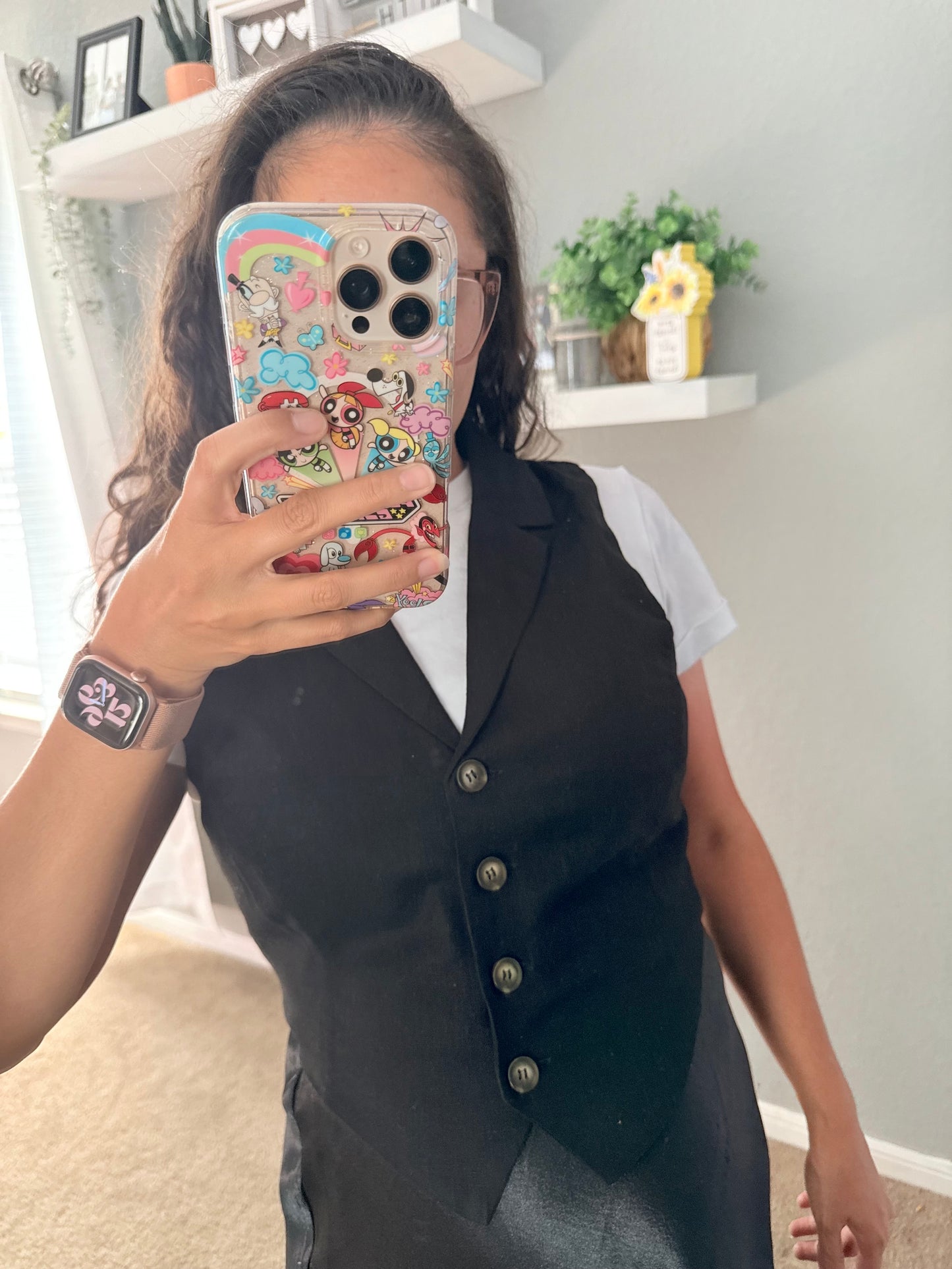 Button Down Cropped Vest