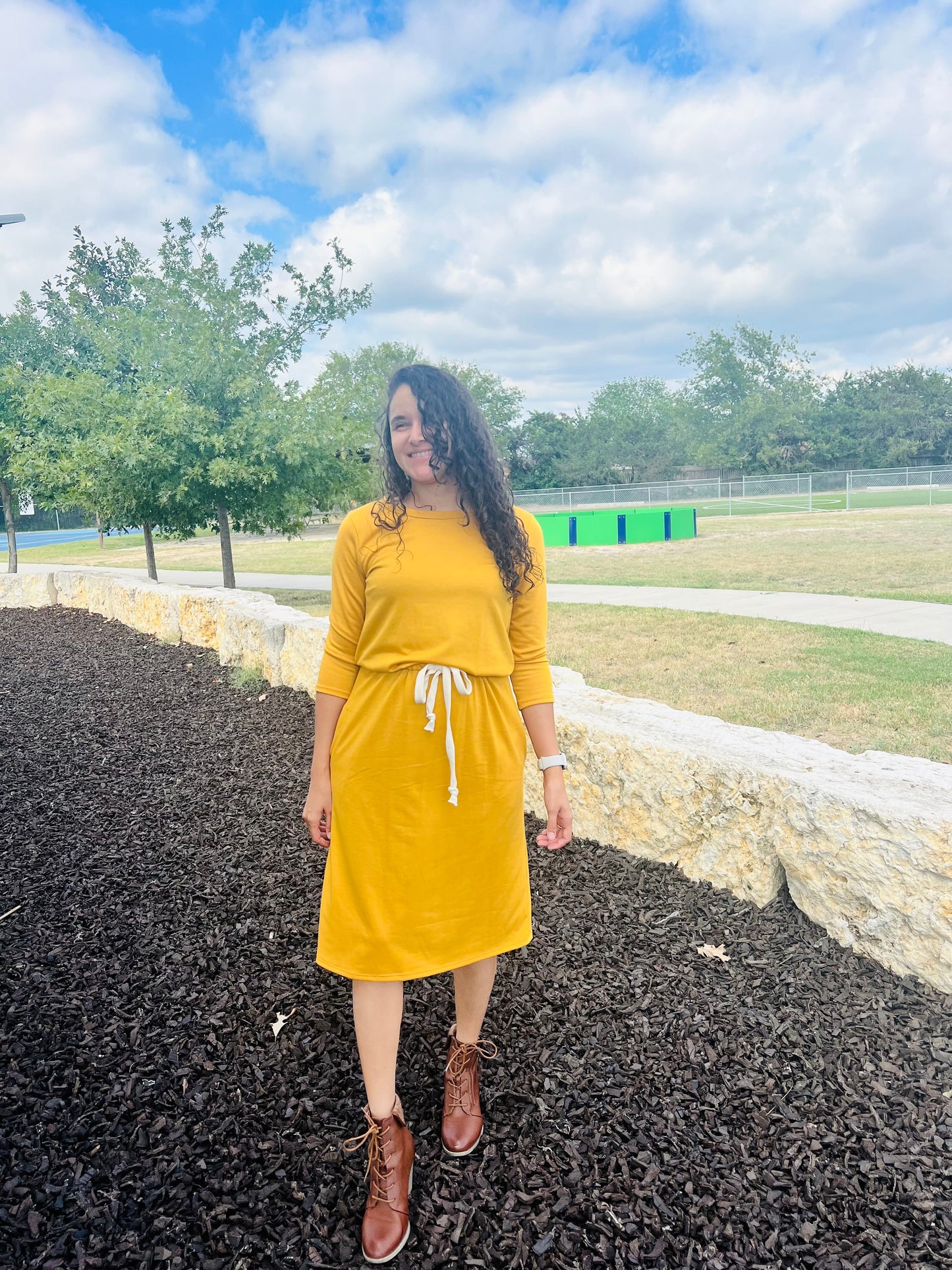 Abbey Midi Dress Mustard