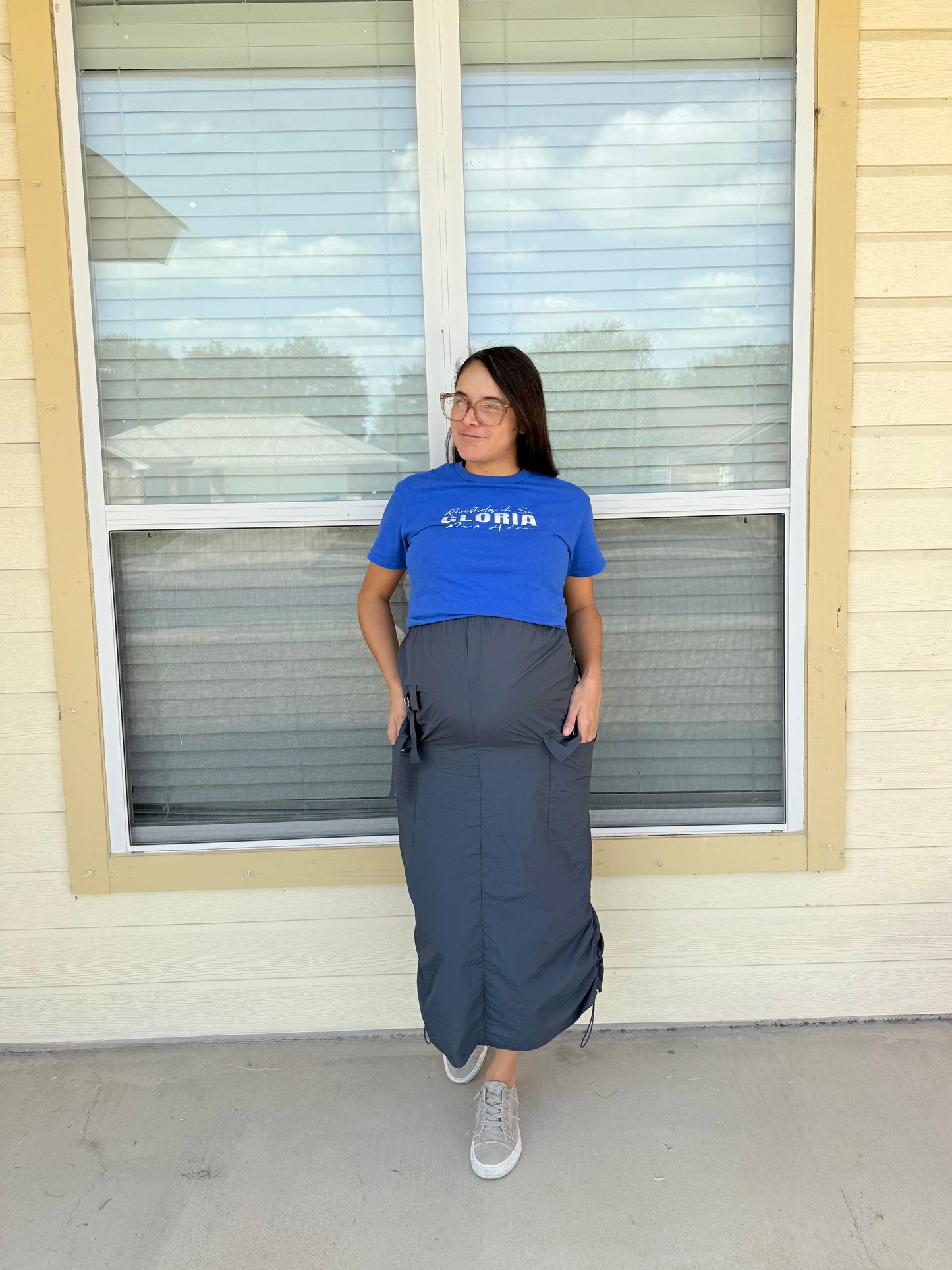 Cargo Midi Skirt in Grey
