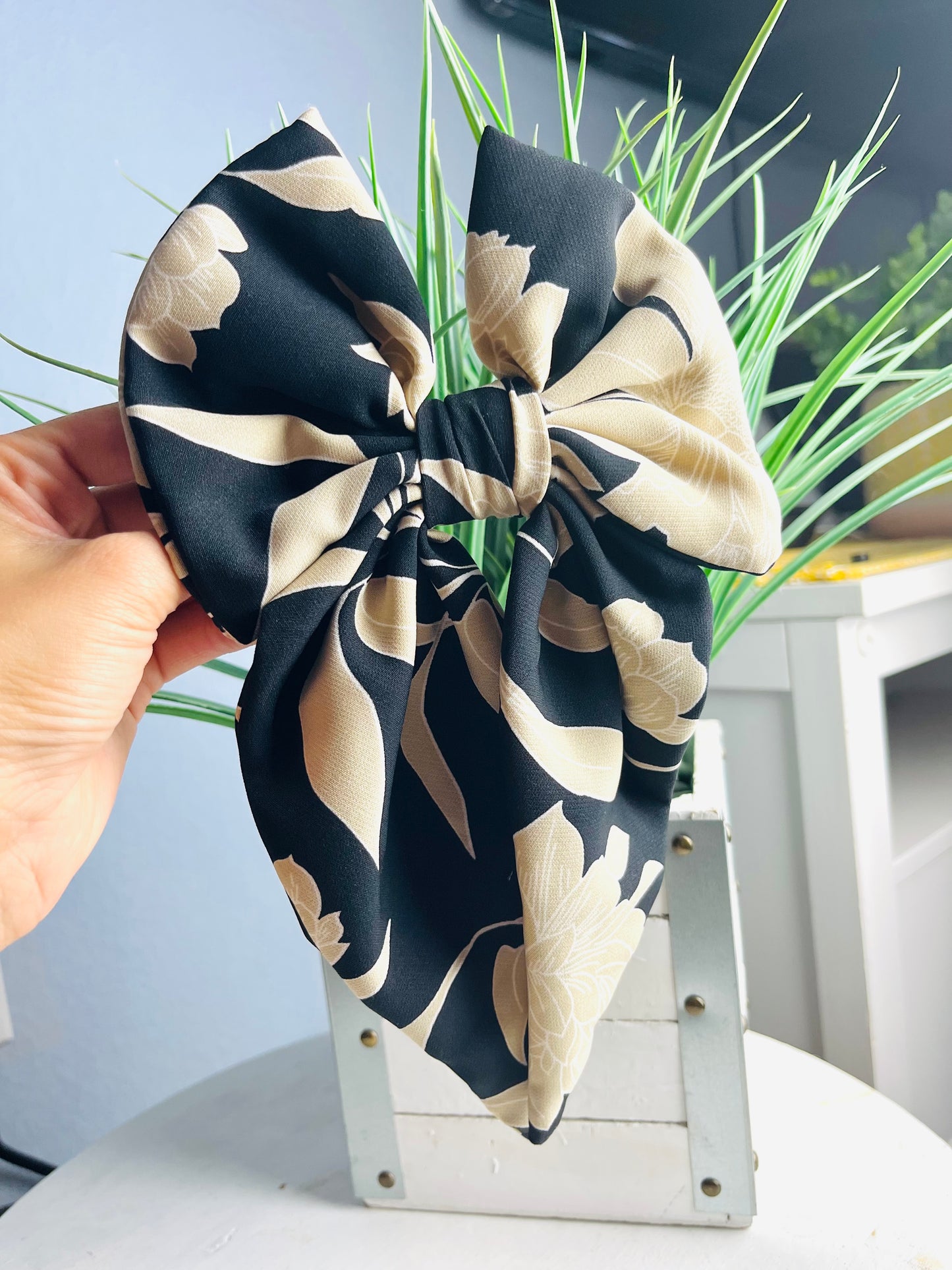 My hair Bow Flower Beige