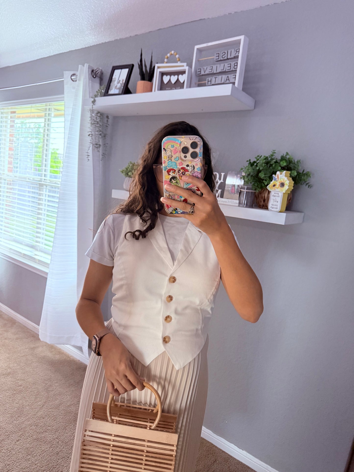 Button Down Cropped Vest