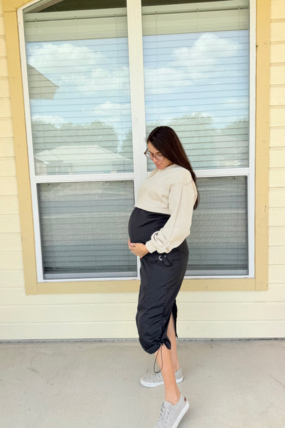 Cargo Midi Skirt in Black
