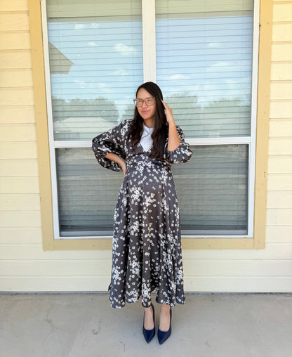 Floral Grey Dress
