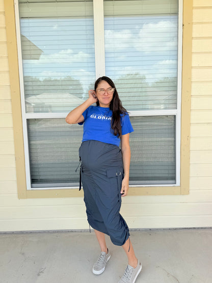 Cargo Midi Skirt in Grey
