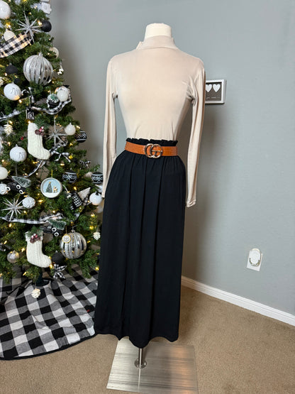 Rosie Midi Comfy Skirt Black Plus