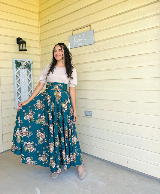 Faithful Floral Skirt Green