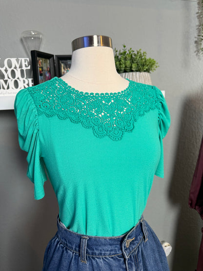 Green lace top
