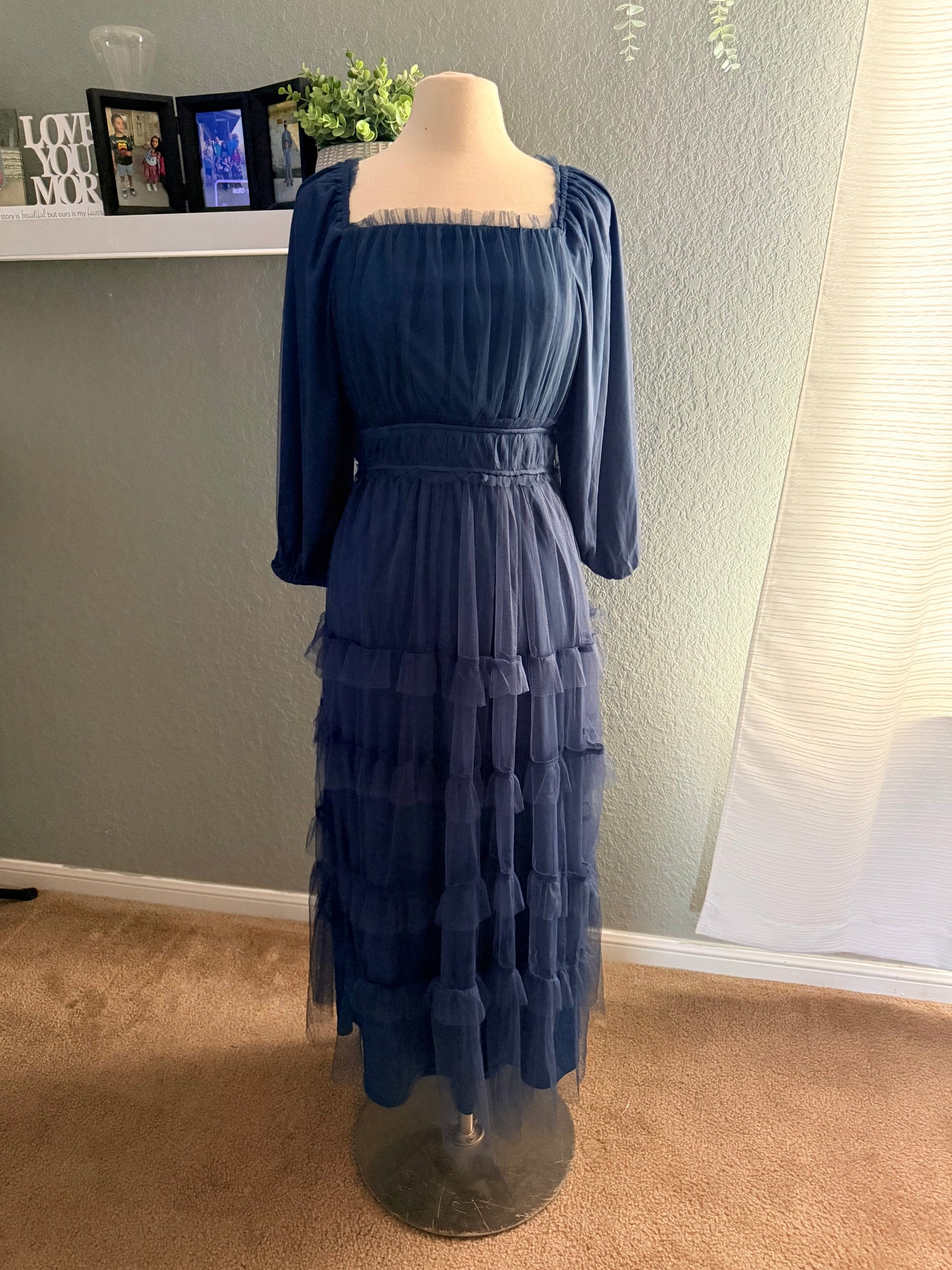 Blue Lace Maxi Dress