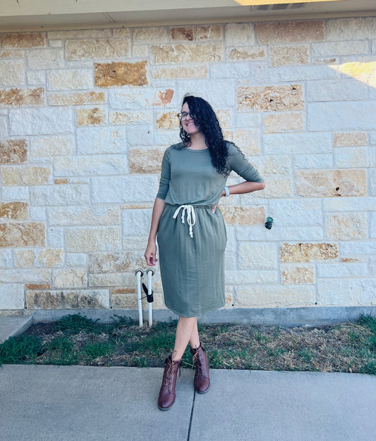 Abbey Midi Dress Olive