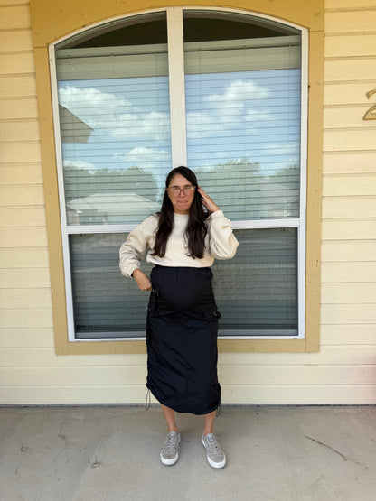 Cargo Midi Skirt in Black