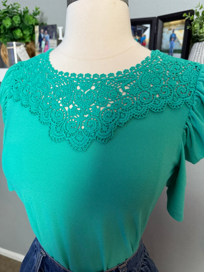 Green lace top