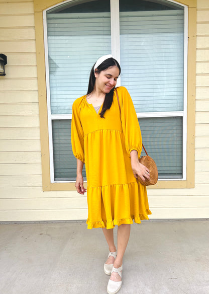 Alaina Midi dress Mustard