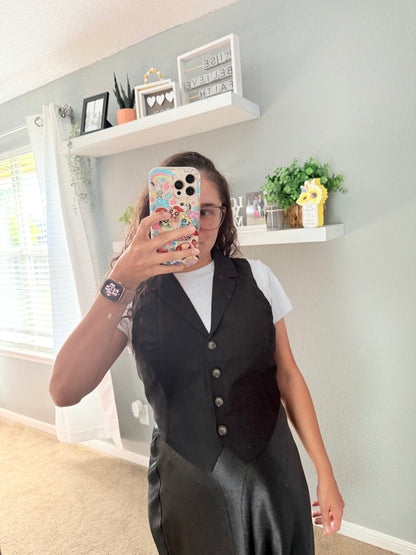 Button Down Cropped Vest