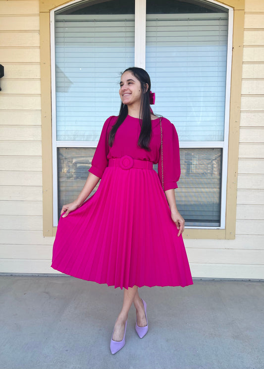 Kimberly MIDI Skirt Pink