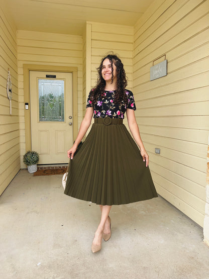 Kimberly MIDI Skirt Olive