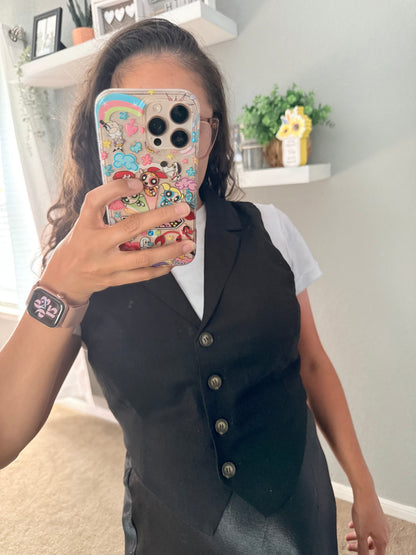 Button Down Cropped Vest