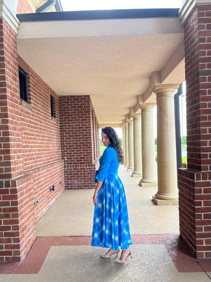 Monica Maxi Dress Plaited Blue