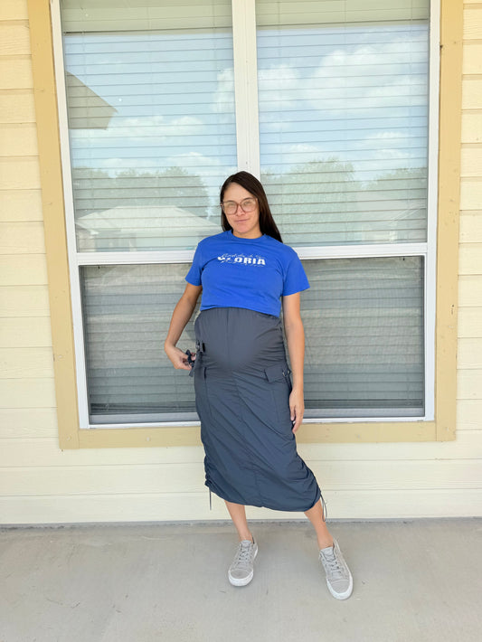 Cargo Midi Skirt in Grey