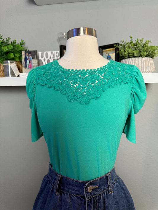 Green lace top