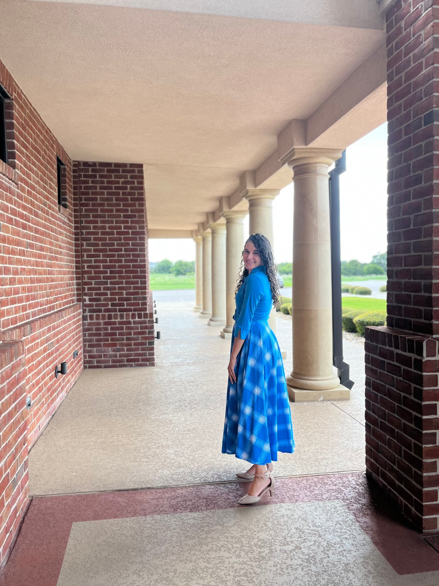 Monica Maxi Dress Plaited Blue