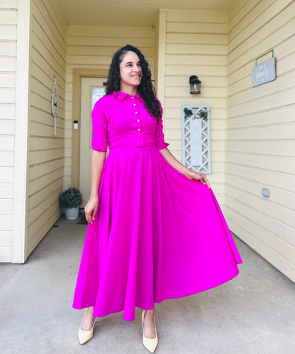 Monica Maxi Dress Magenta