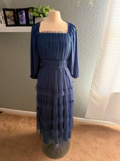 Blue Lace Maxi Dress