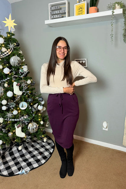 Zenna Midi Comfy Skirt Purple